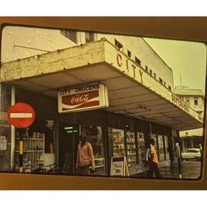 Kodachrome Slide Grocery Store 1979 African City Kenya Coca Cola Kodak Vtg 70s